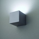 Cubetto -G1 Wall Mounted luminaire made of die cast alumininum with slot and glass diffuser for lighting effect, Size 3.5"x3", 1x40W G9, 1 Glass Diffuser